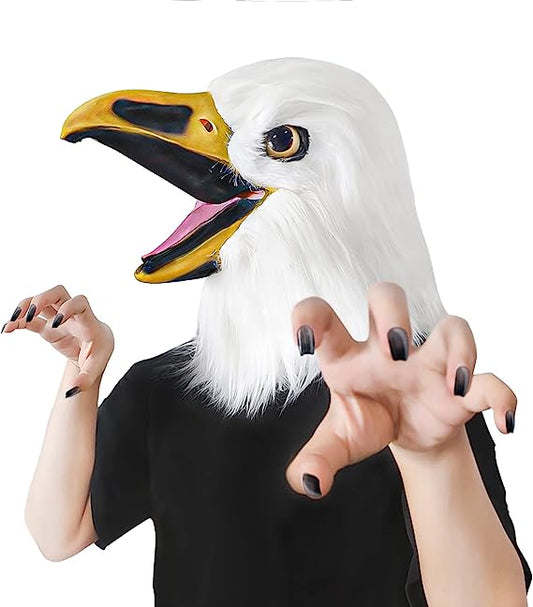 GreenHB Eagle Mask Halloween Costume Eagle Head Animal Latex Mask for Halloween
