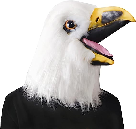 GreenHB Eagle Mask Halloween Costume Eagle Head Animal Latex Mask for Halloween