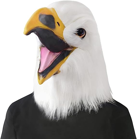 GreenHB Eagle Mask Halloween Costume Eagle Head Animal Latex Mask for Halloween