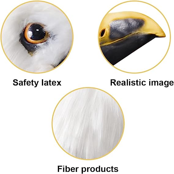 GreenHB Eagle Mask Halloween Costume Eagle Head Animal Latex Mask for Halloween