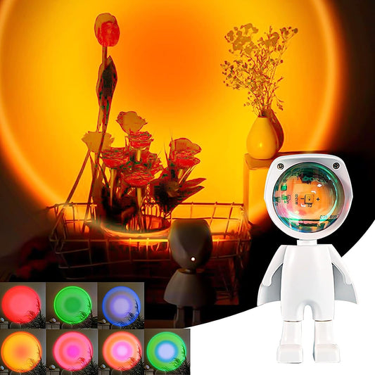 GreenHB Sunset Lamp Sunset Light 7 Colors Rechargeable Selfie Light Living Room Decor for Romantic Time Movie Night